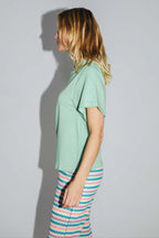 The Colette Collector T-Shirt In Green Cotton And Modal Jersey