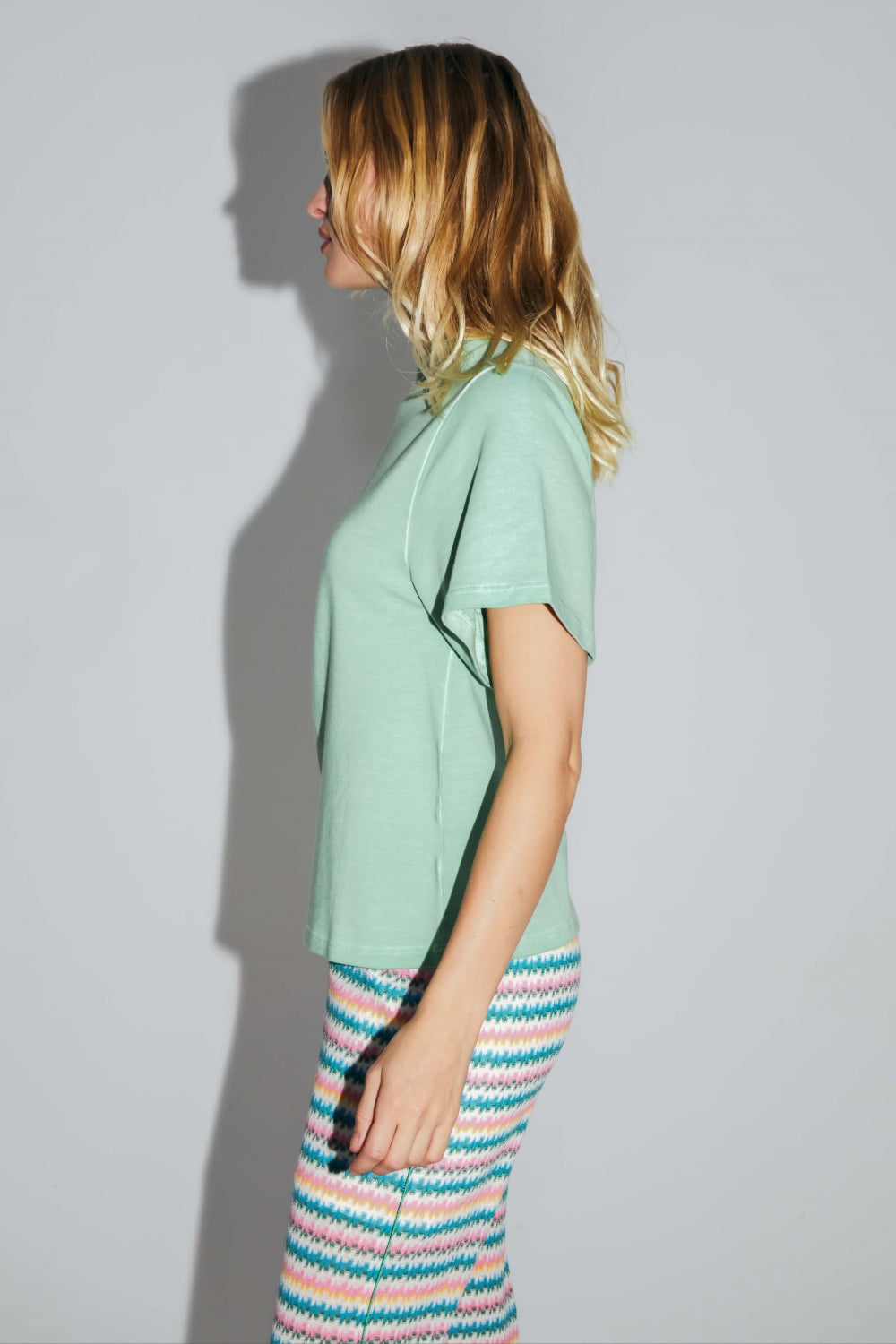 The Colette Collector T-Shirt In Green Cotton And Modal Jersey