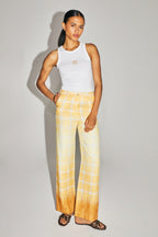 Yves Linen Trousers With Tie And Dye Checks