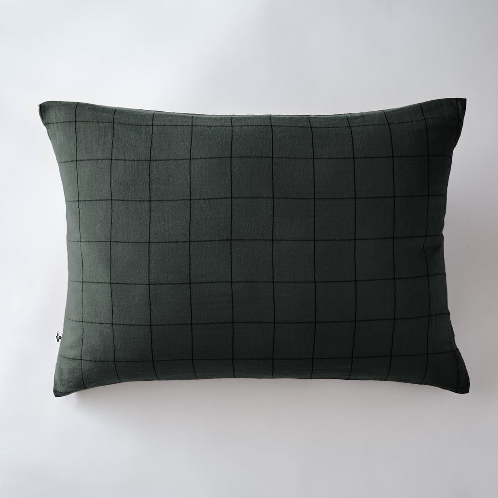 Gaia Match - Double Cotton Gauze Pillowcase - Fir Green