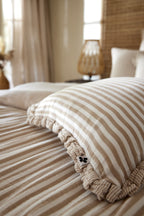Romie - Removable Cover Cushion with Piping - Dyed Woven Cotton Gauze - Twine