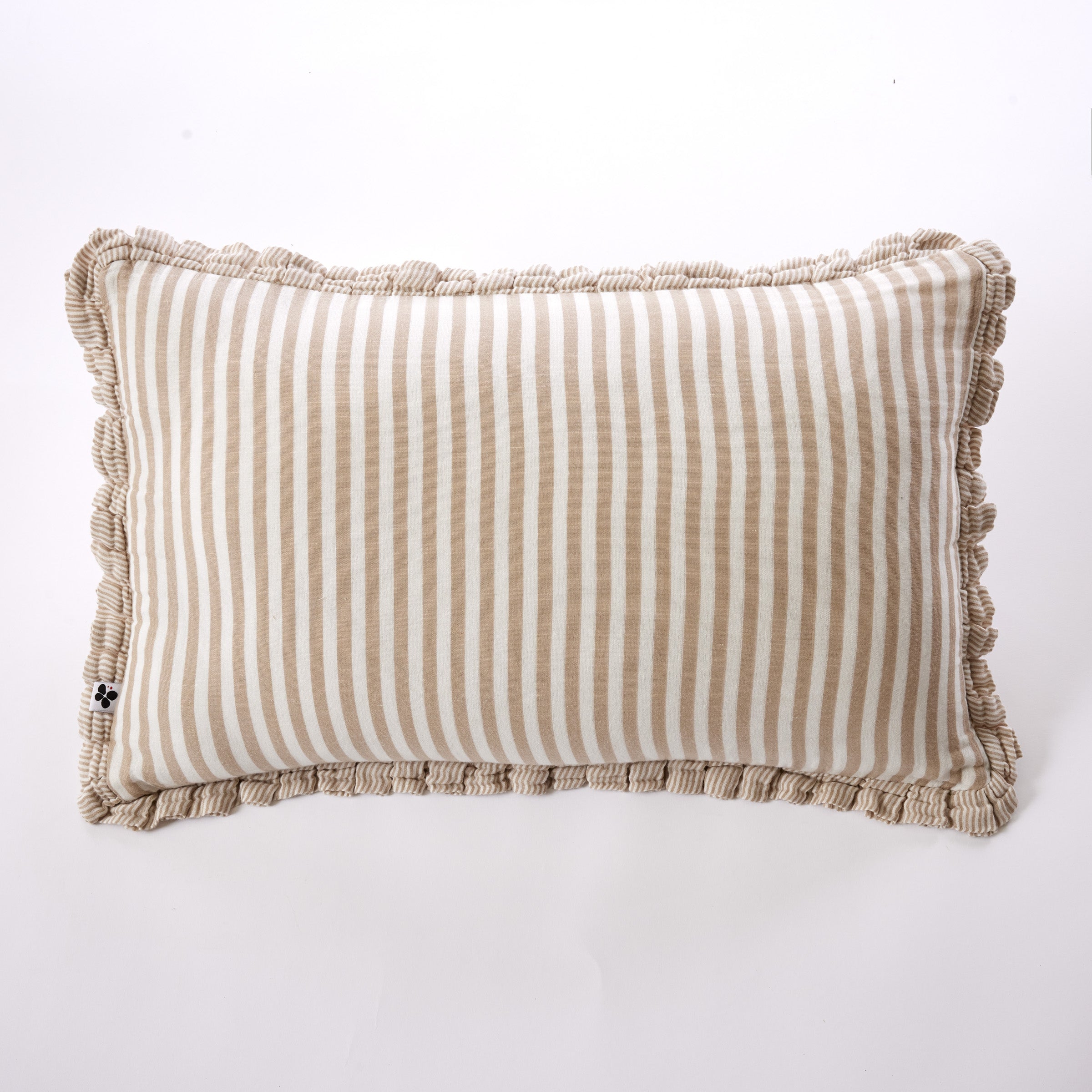 Romie - Removable Cover Cushion with Piping - Dyed Woven Cotton Gauze - Twine