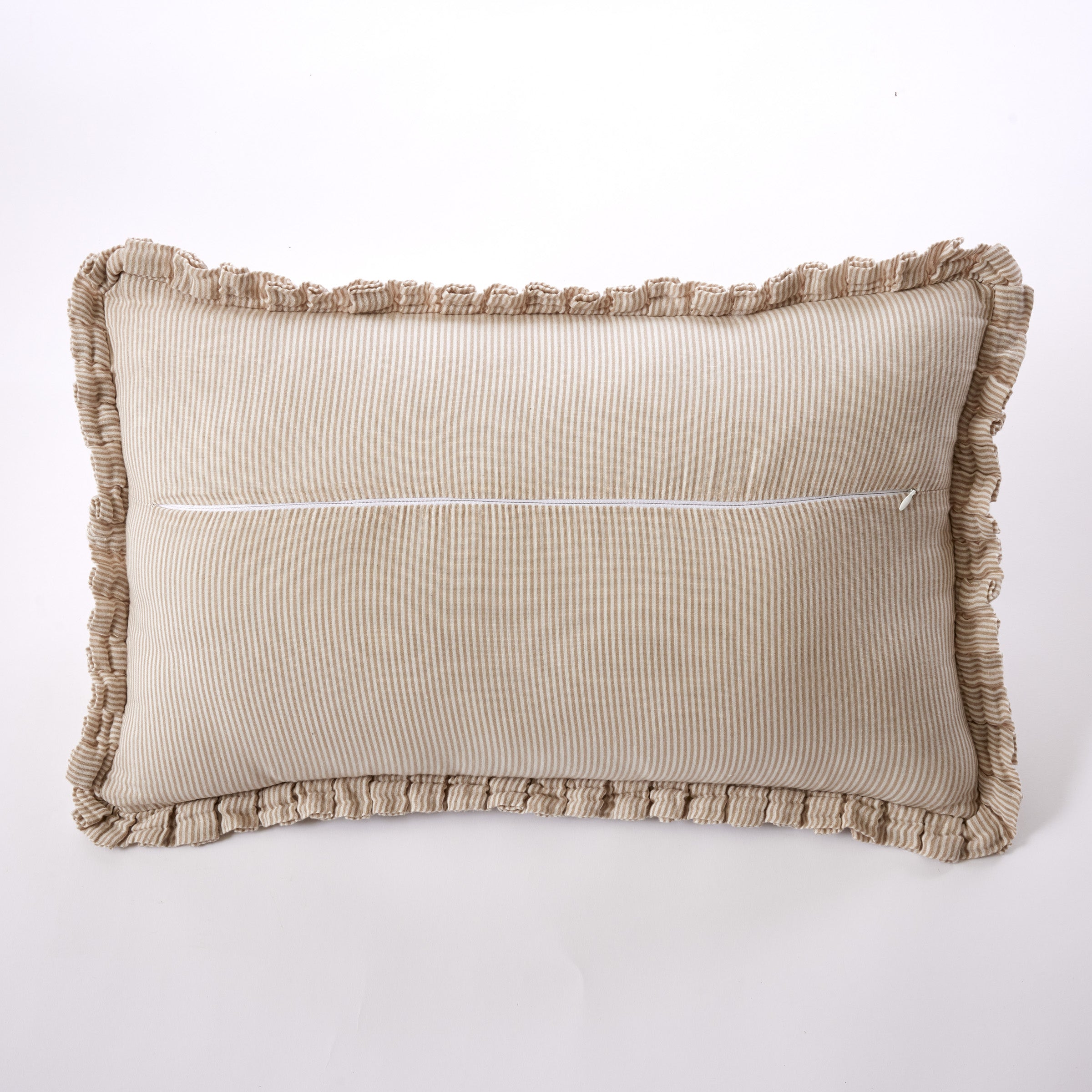 Romie - Removable Cover Cushion with Piping - Dyed Woven Cotton Gauze - Twine