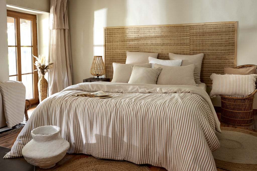 Romie - Reversible Duvet Cover - Dyed Woven Cotton Gauze - Twine