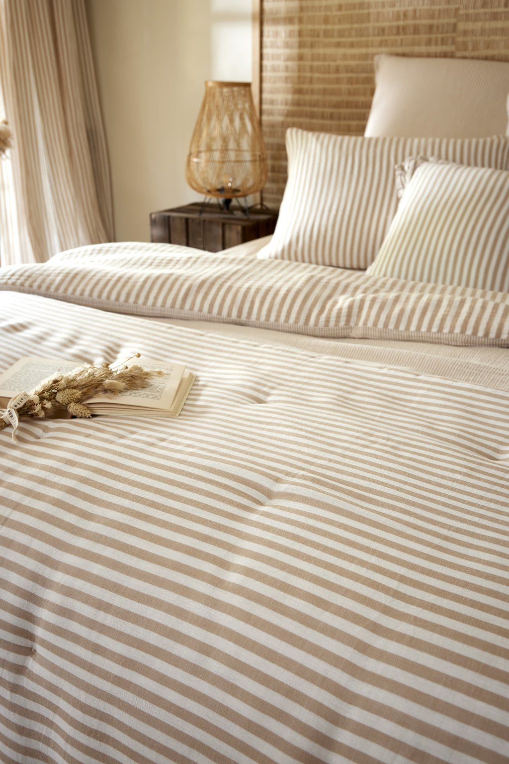Romie - Reversible Duvet Cover - Dyed Woven Cotton Gauze - Twine