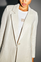 The Jimmy Blazer In Textured Shiny Organic Cotton