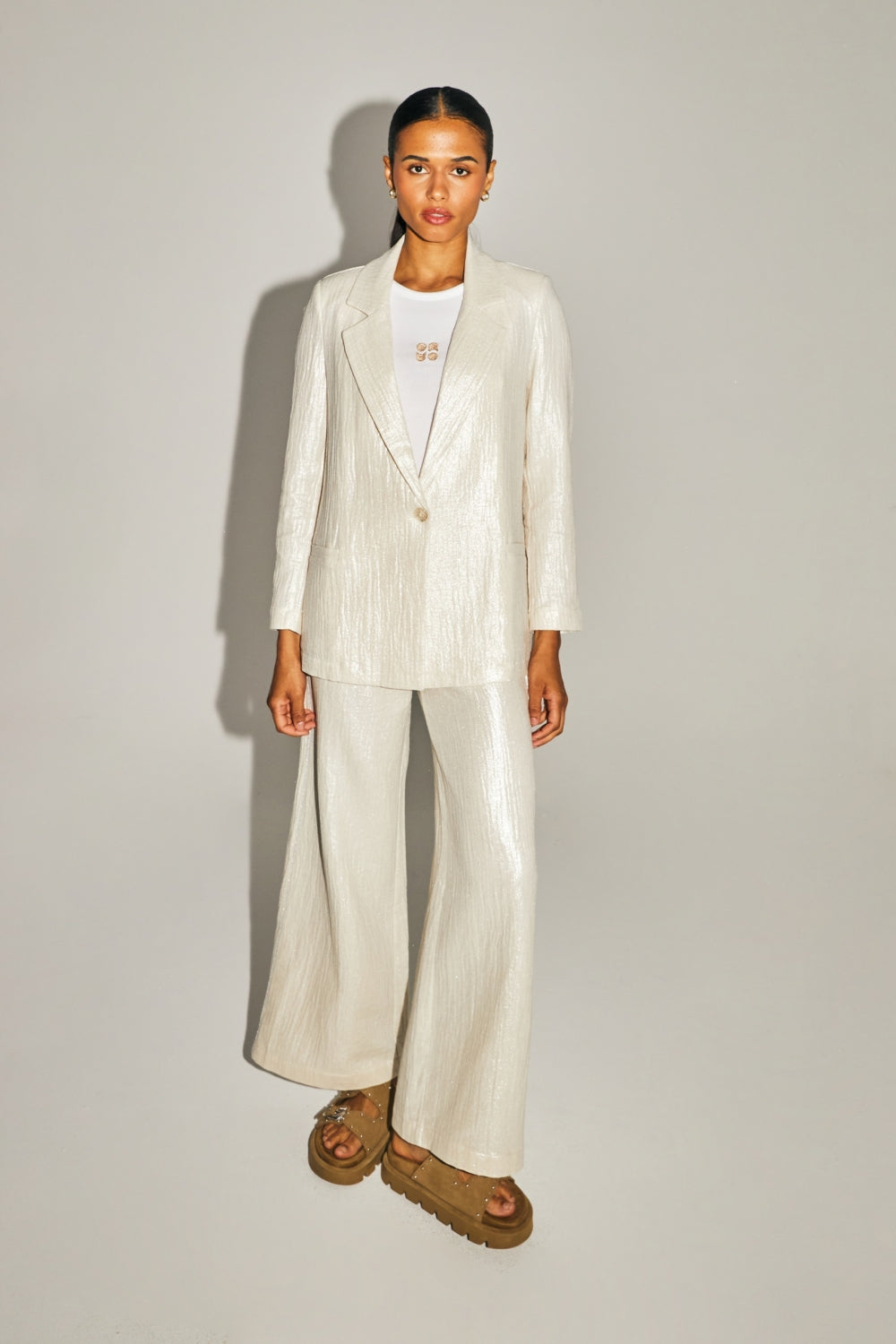The Jimmy Blazer In Textured Shiny Organic Cotton