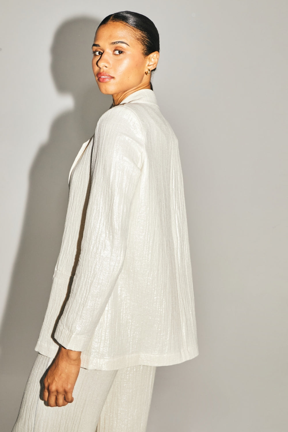 The Jimmy Blazer In Textured Shiny Organic Cotton