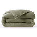 Ina - Housse De Couette - Quadruple Gaze De Coton Unie - Romarin