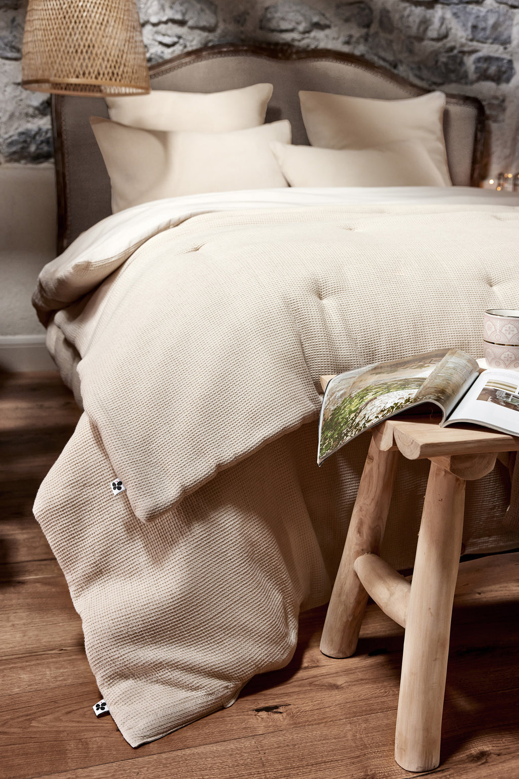 Alma - Housse De Couette - Nid D'Abeille Uni - Pampa