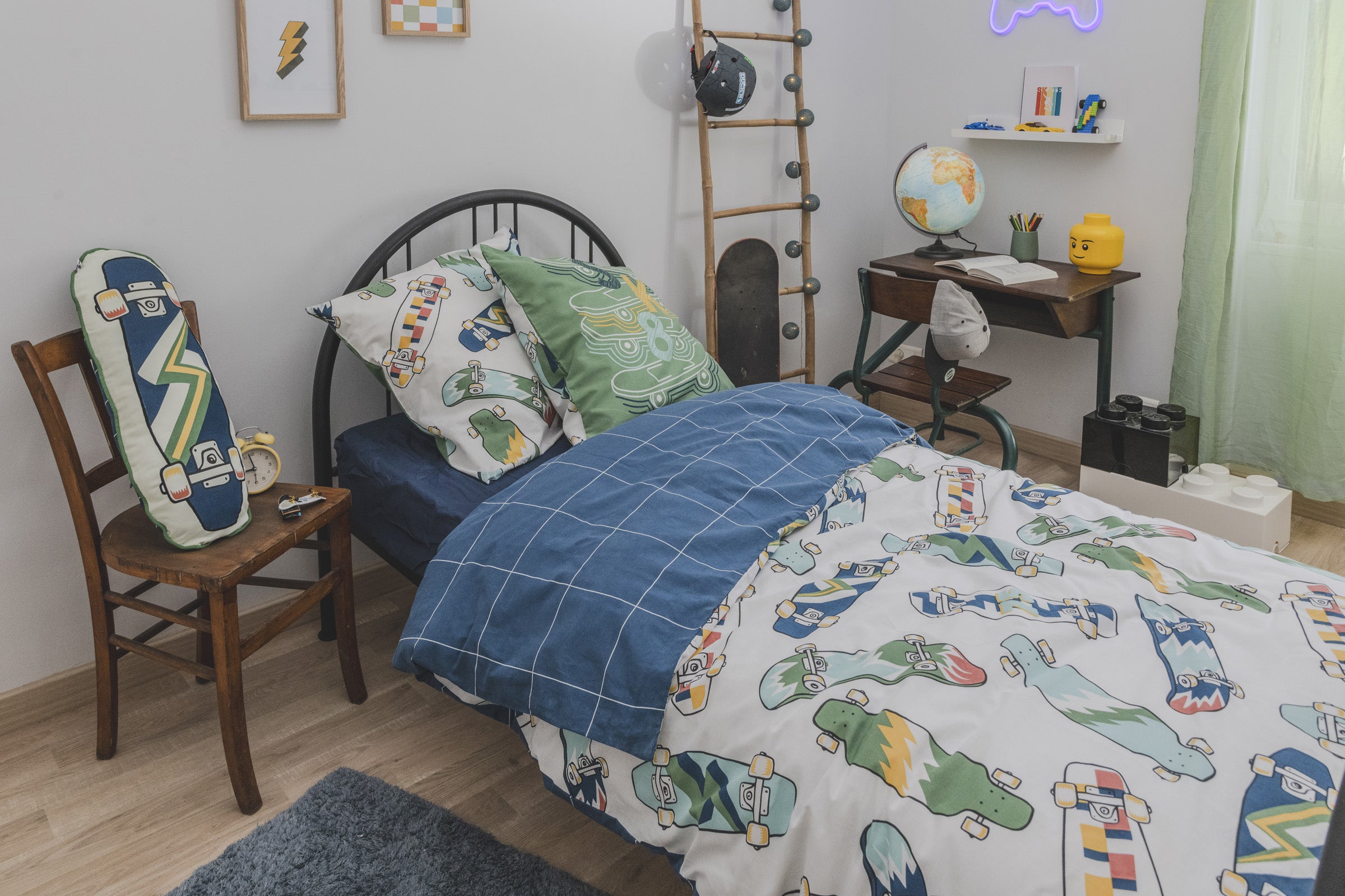 California - Juego de Cama (Funda Nórdica + 1 Funda de Almohada) Algodón Estampado