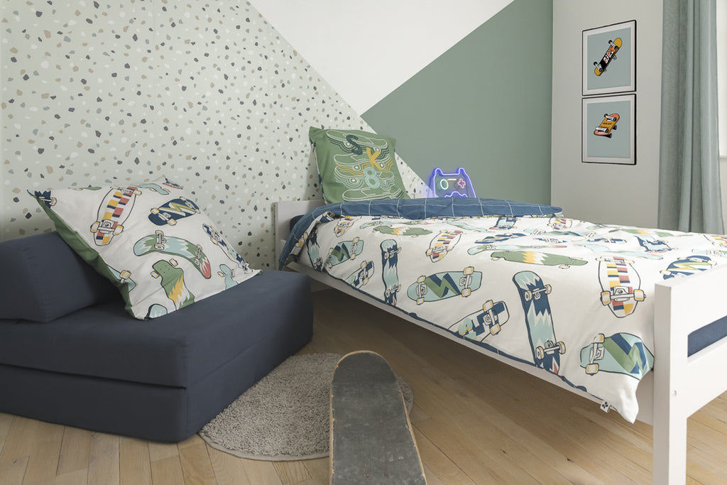 California - Juego de Cama (Funda Nórdica + 1 Funda de Almohada) Algodón Estampado