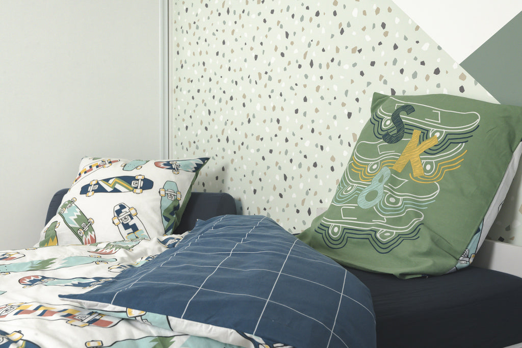 California - Juego de Cama (Funda Nórdica + 1 Funda de Almohada) Algodón Estampado