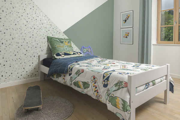 California - Parure De Lit (Housse De Couette + 2 Taies D'Oreiller) - Coton Imprimé