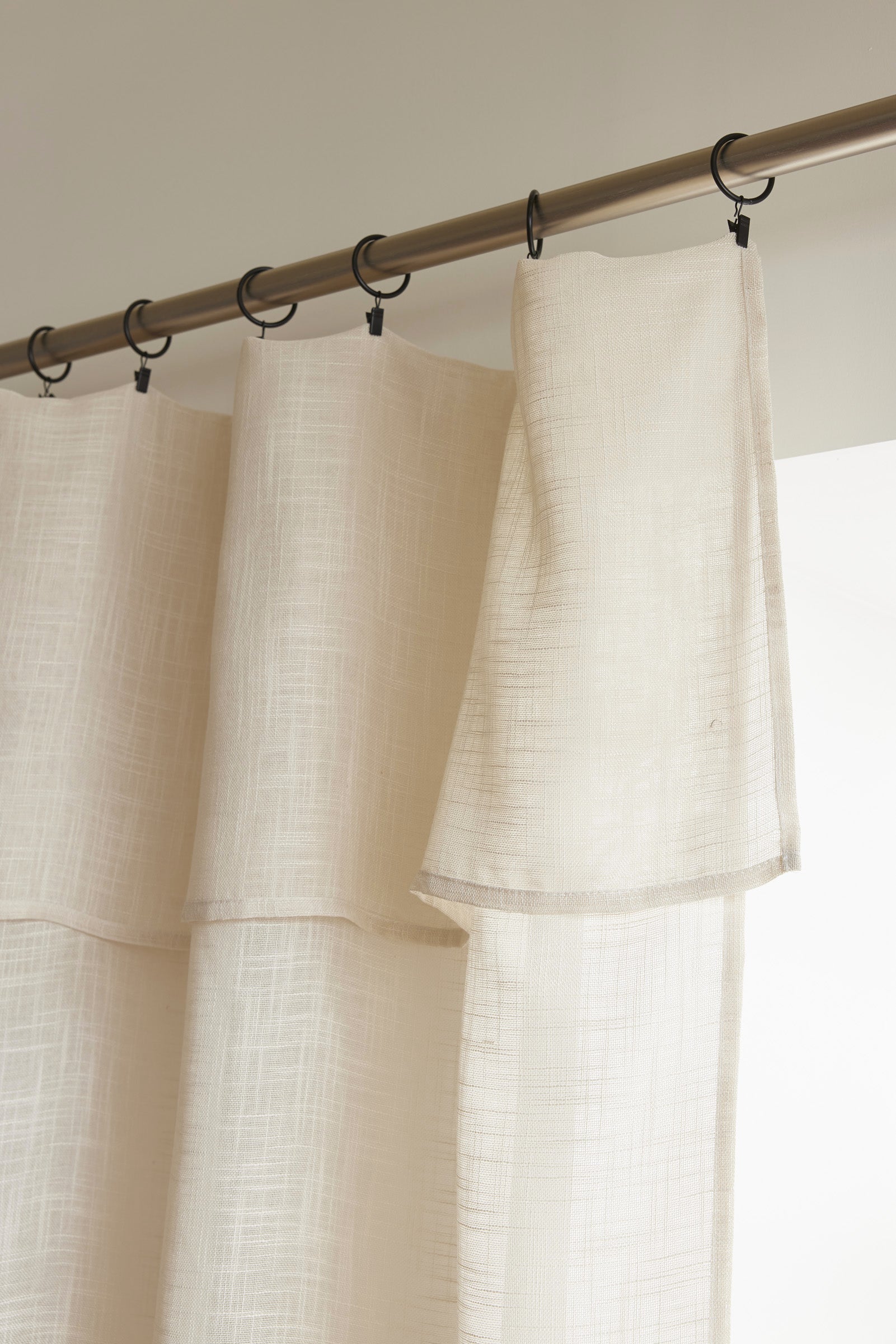 Adjustable Curtain + 8 Clip Rings - Nia - Sand