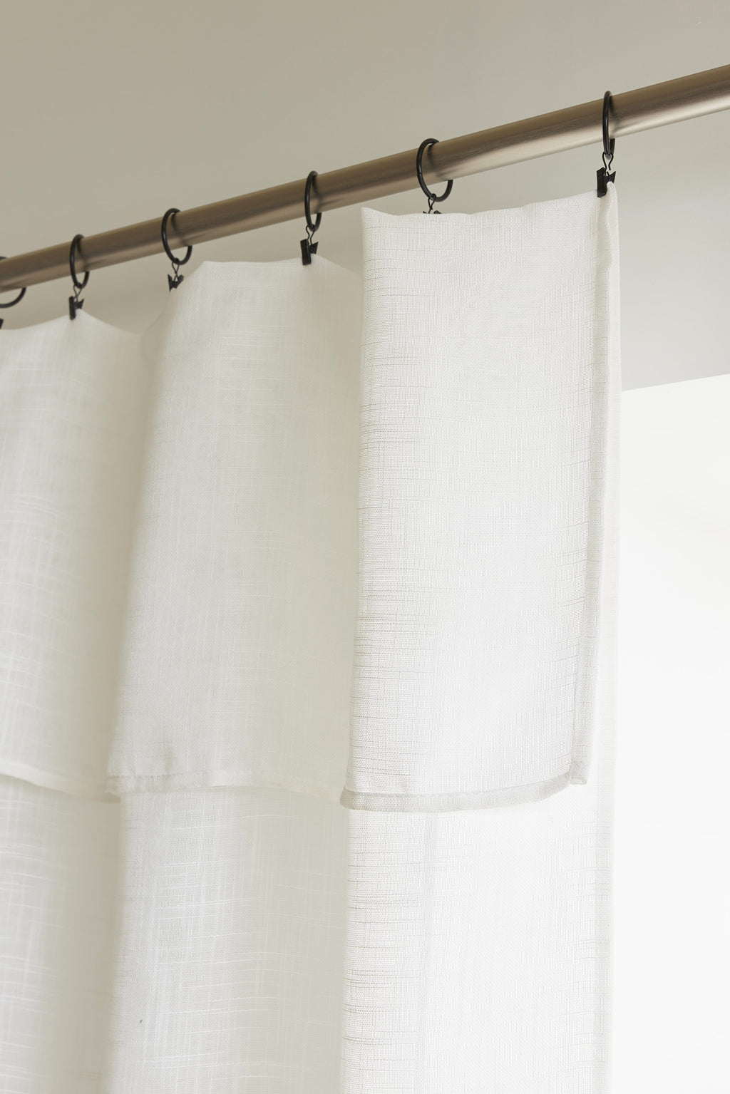 Adjustable Curtain + 8 Clip Rings - Nia - Ivory