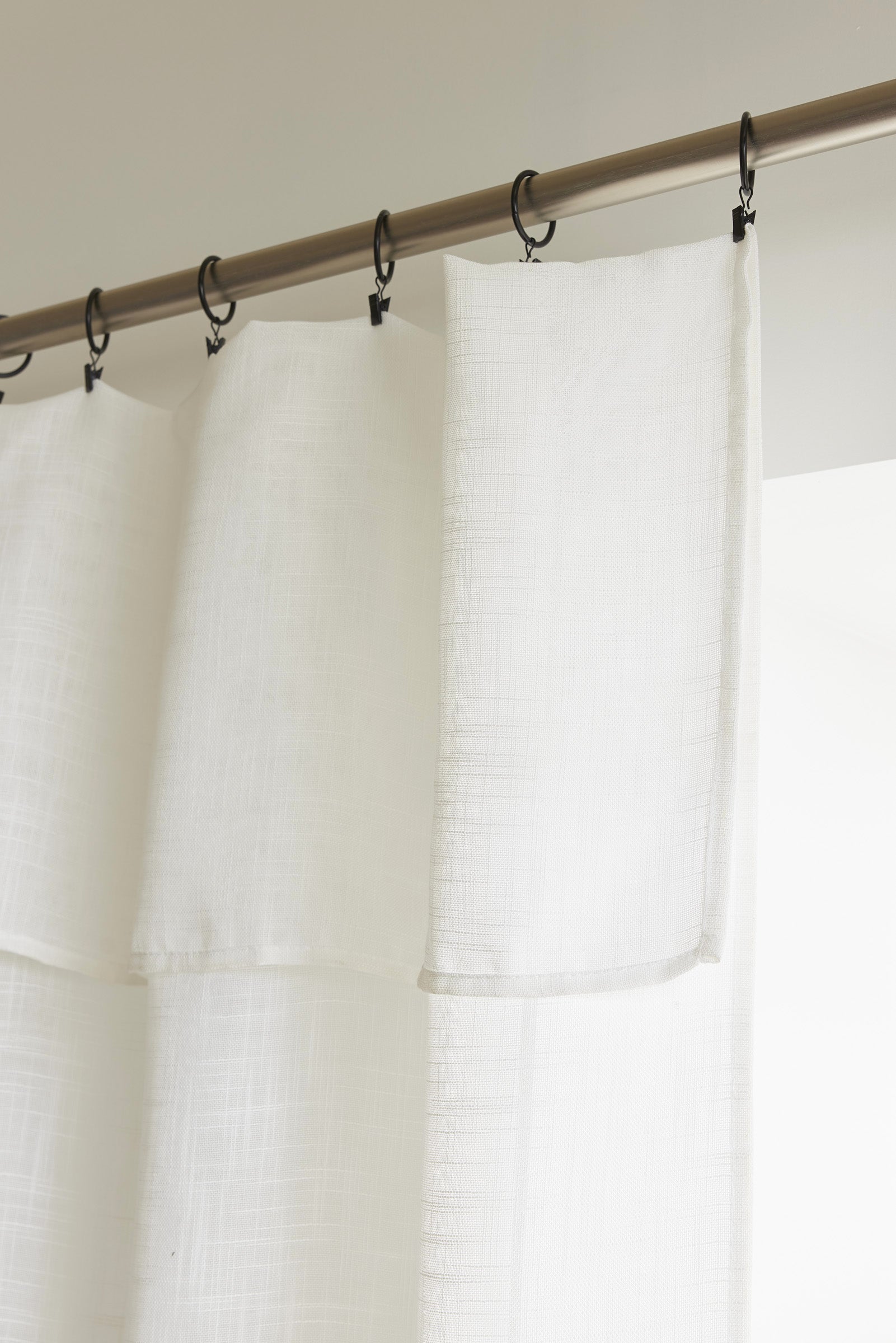 Adjustable Curtain + 8 Clip Rings - Nia - Ivory