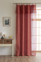 Adjustable Curtain + 8 Clip Rings - Nia - Terracotta