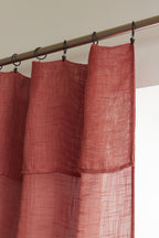 Adjustable Curtain + 8 Clip Rings - Nia - Terracotta