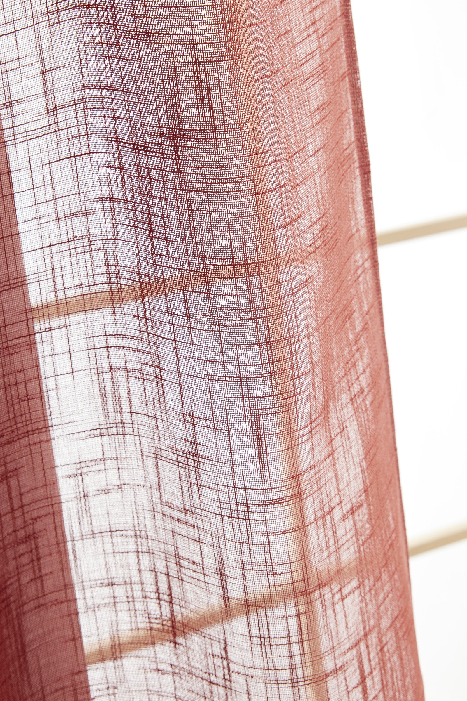 Adjustable Curtain + 8 Clip Rings - Nia - Terracotta