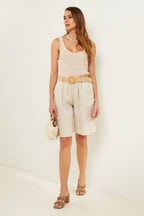 Bermuda shorts - Beige - Women