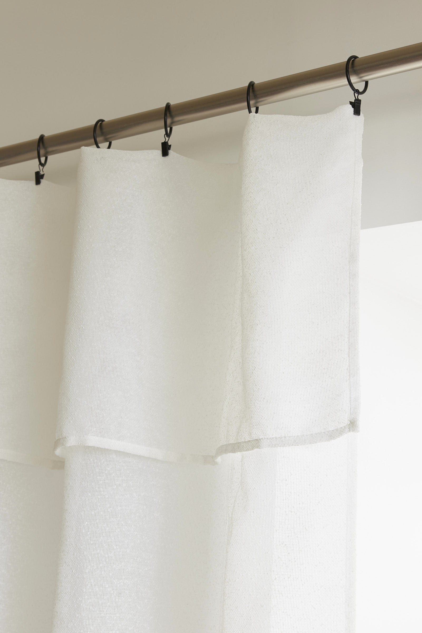Adjustable Curtain + 8 Clip Rings - Elda - Ivory