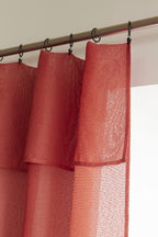 Rideau Ajustable + 8 Anneaux Pince - Elda - Terracotta