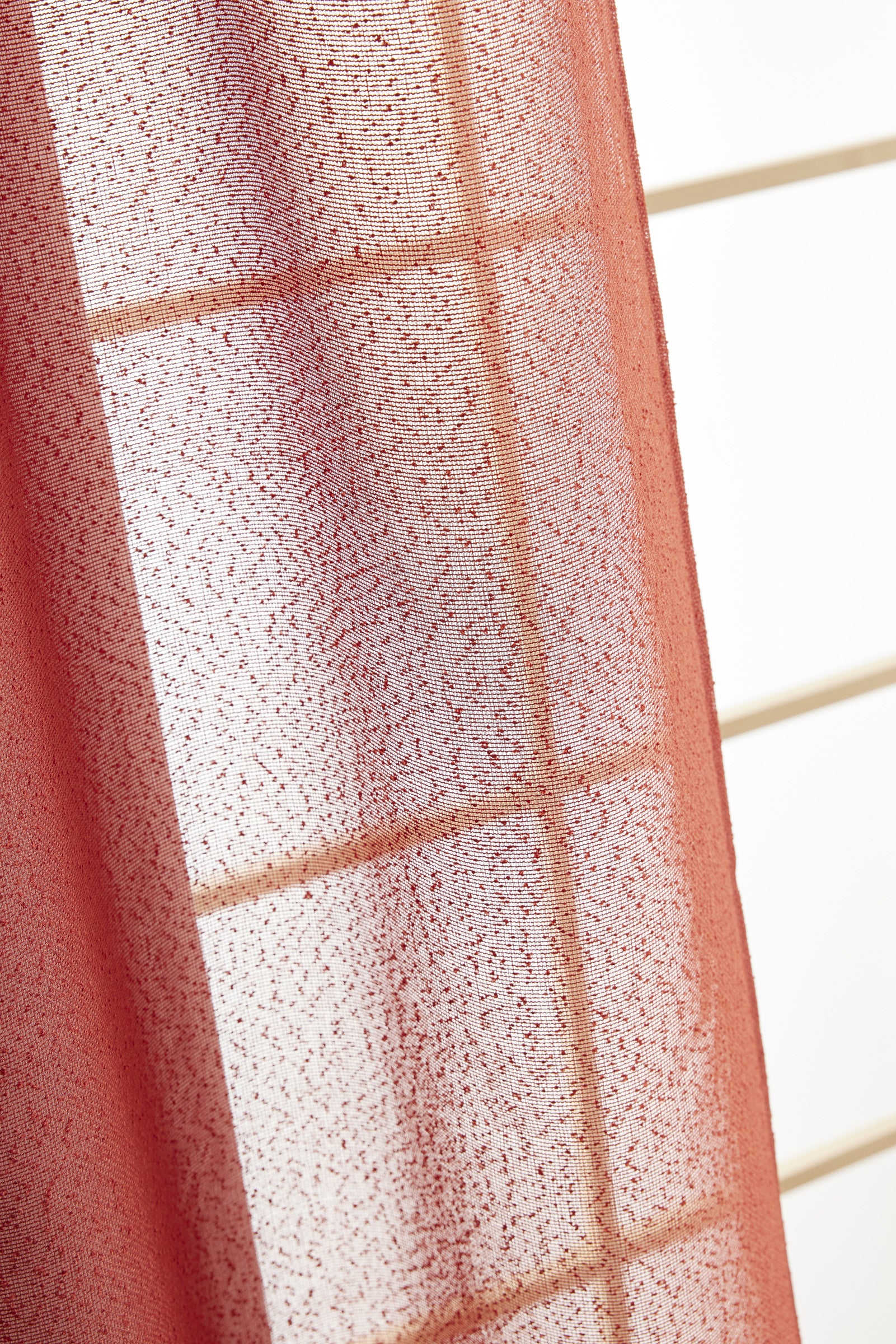 Rideau Ajustable + 8 Anneaux Pince - Elda - Terracotta