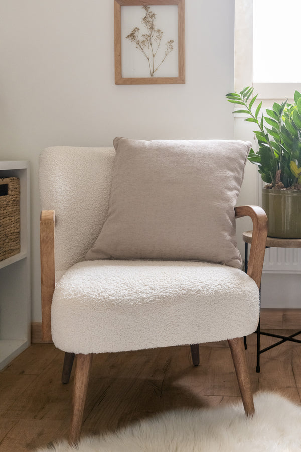 Coussin Déhoussable Avec Passepoil - Osiris - Taupe