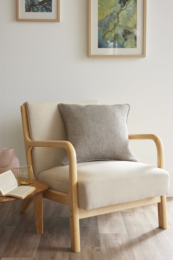 Coussin Déhoussable Avec Passepoil - Atlas - Galet
