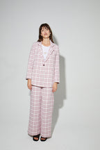 Blazer a cuadros rosa Jimmy, fabricado en Italia