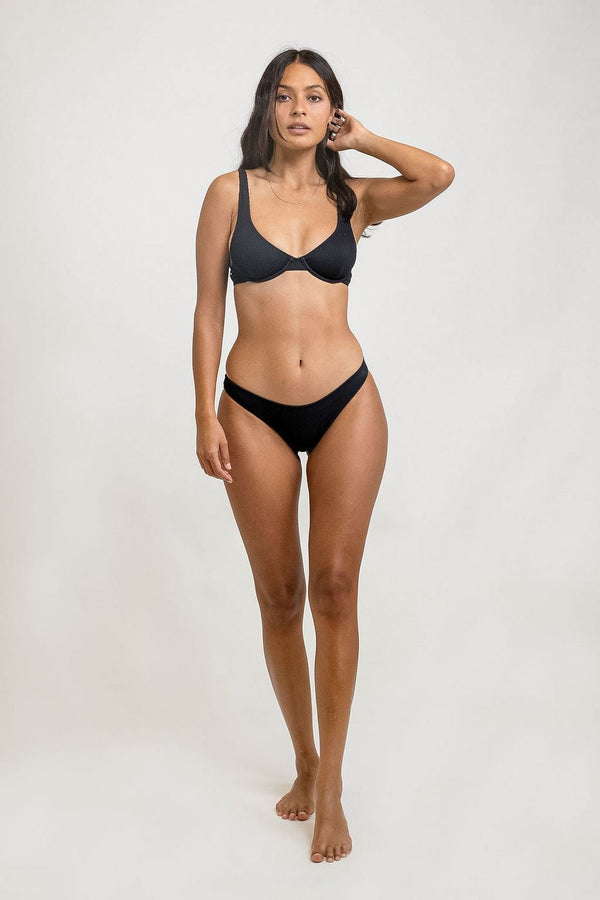 Rhythm - Top de bikini con aros Palm Springs - Negro - Mujer