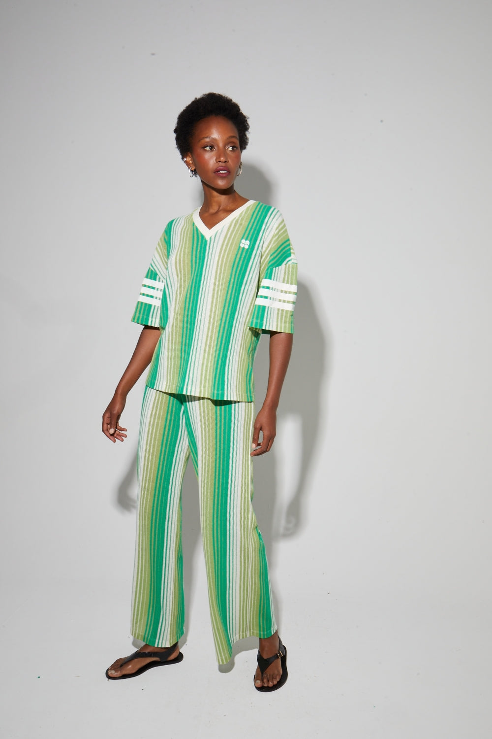 Blouse Billy Tricot Italien Rayures Green