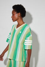Blouse Billy Tricot Italien Rayures Green