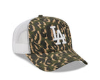 Gorra Trucker A-Frame con estampado de leopardo de New Era The Dodgers