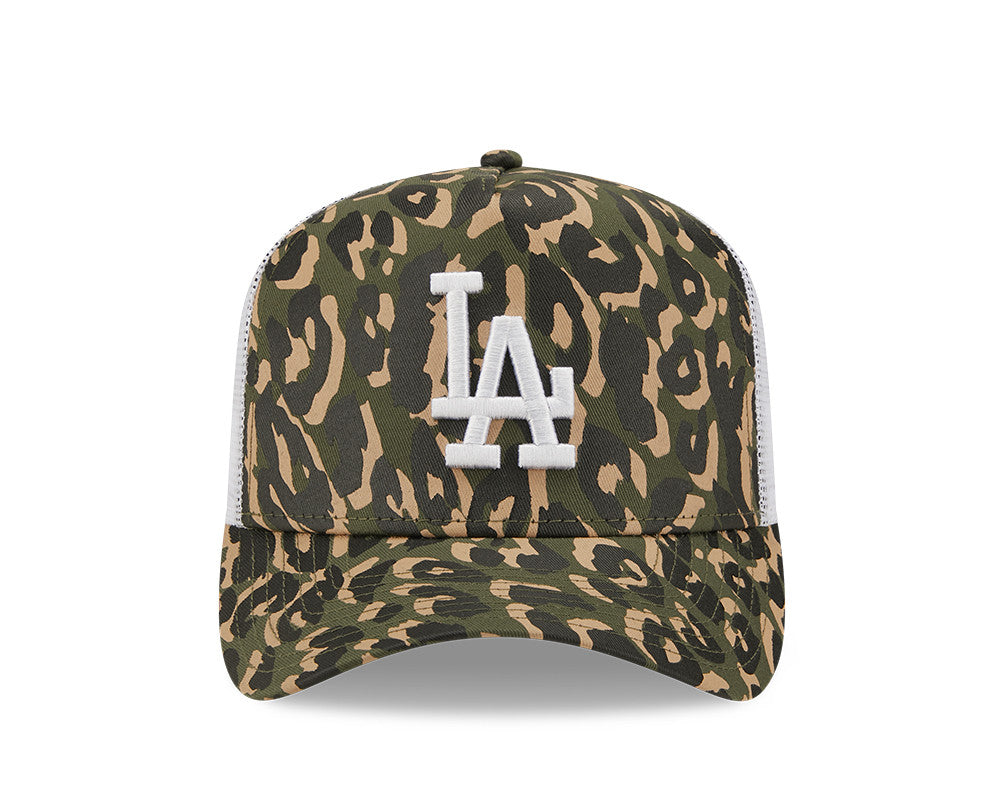 Gorra Trucker A-Frame con estampado de leopardo de New Era The Dodgers