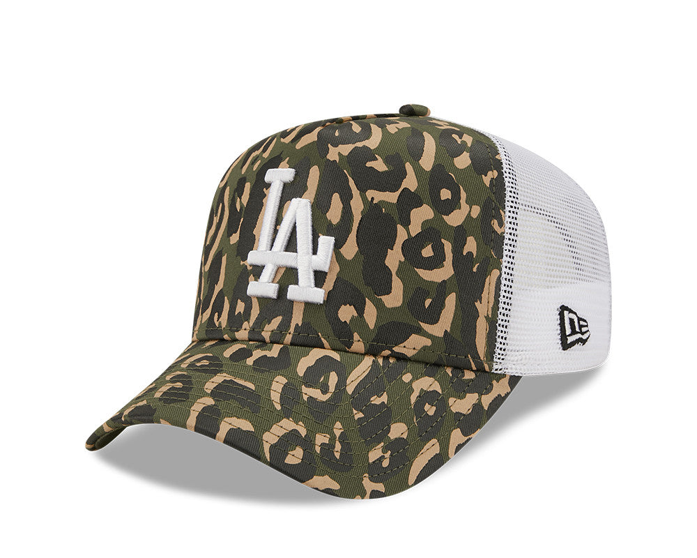 Gorra Trucker A-Frame con estampado de leopardo de New Era The Dodgers