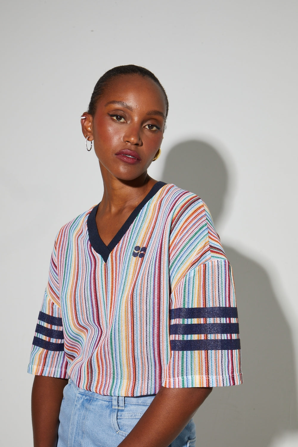 Blusa Billy Punto Italiano Rayas Colorido