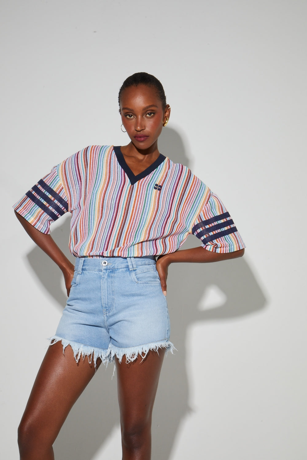 Blusa Billy Punto Italiano Rayas Colorido