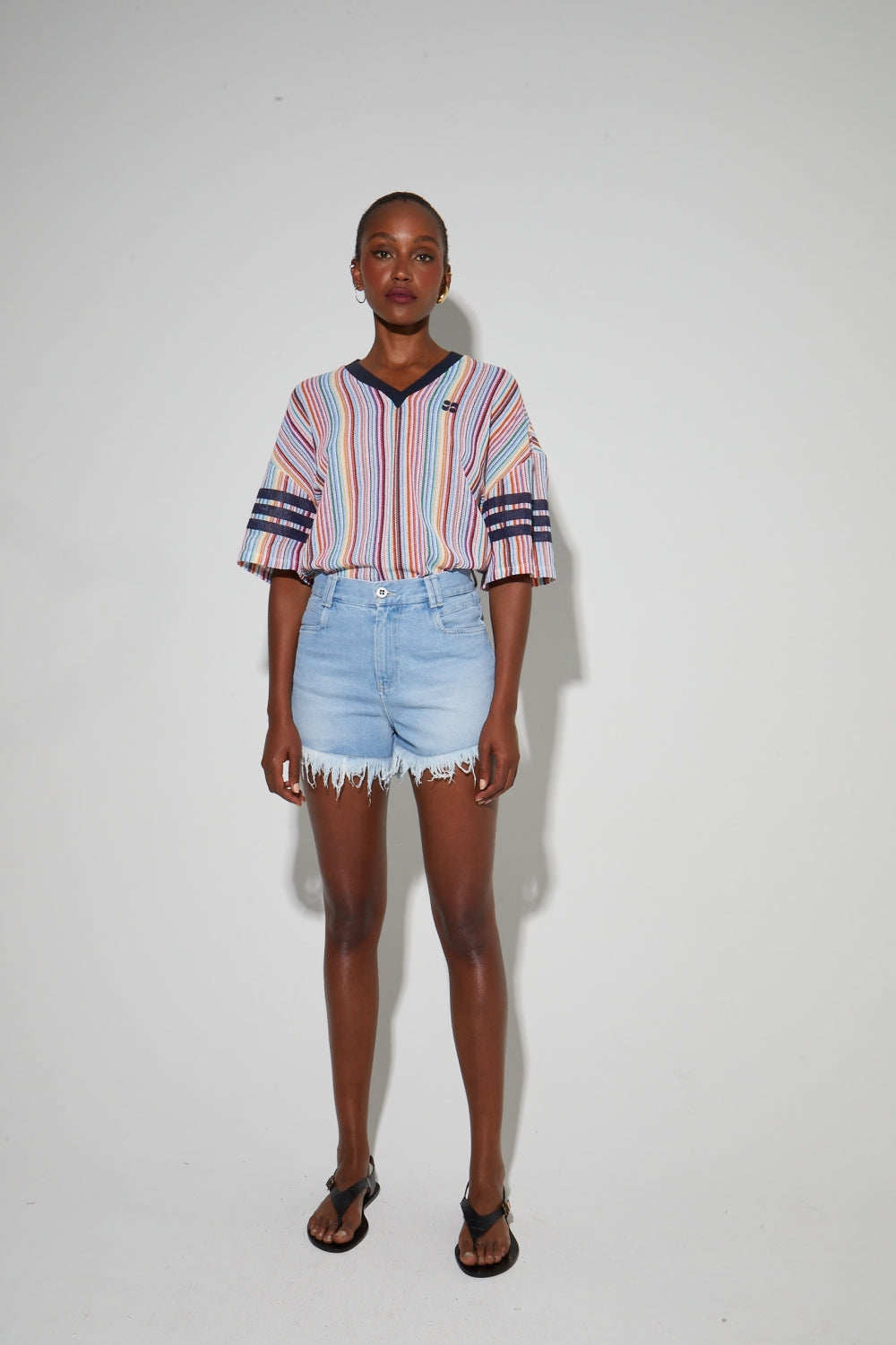Blusa Billy Punto Italiano Rayas Colorido