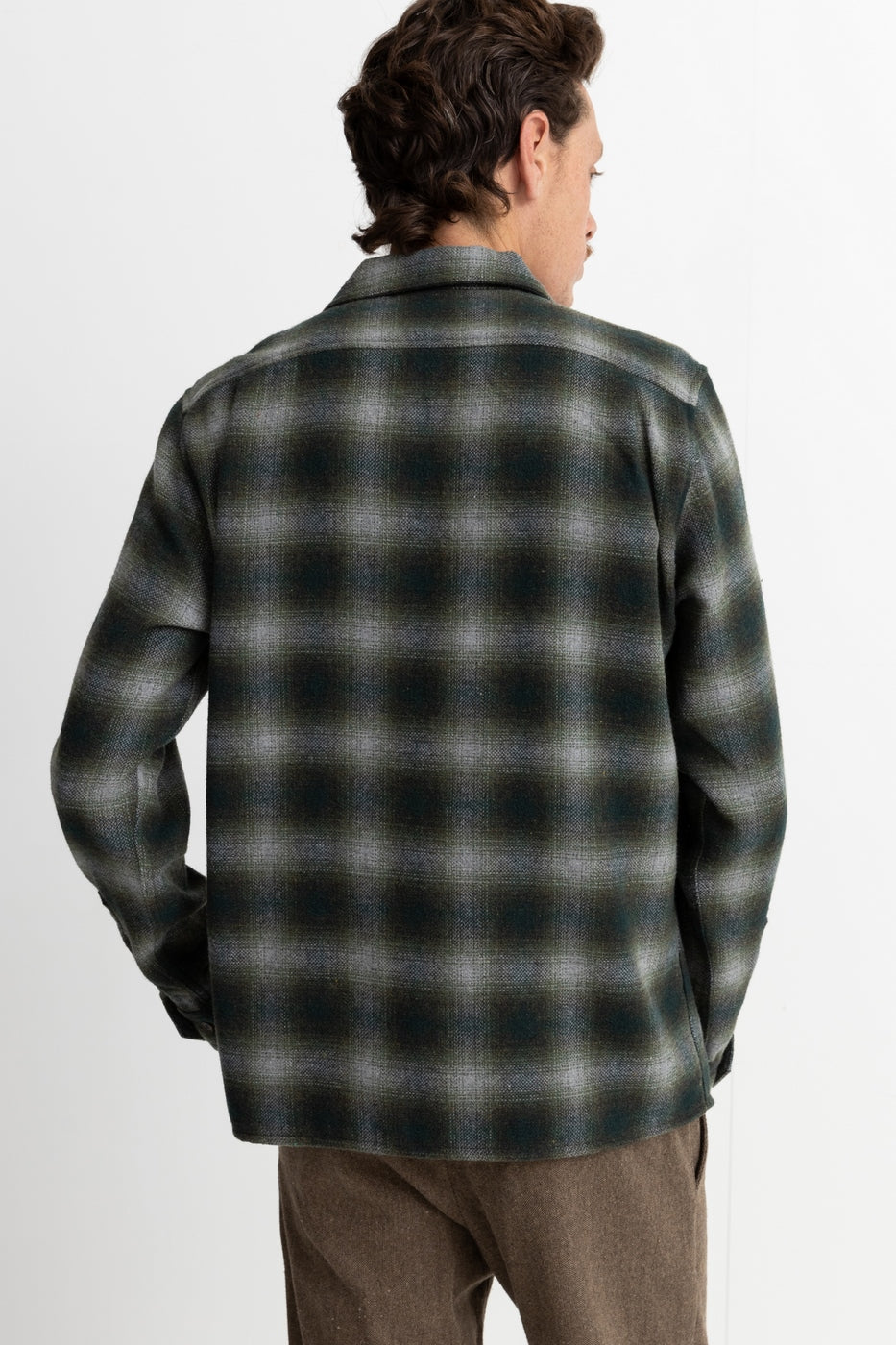 Rhythm - Long Sleeve Plaid Flannel Shirt - Pine - Men