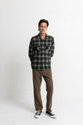 Rhythm - Long Sleeve Plaid Flannel Shirt - Pine - Men