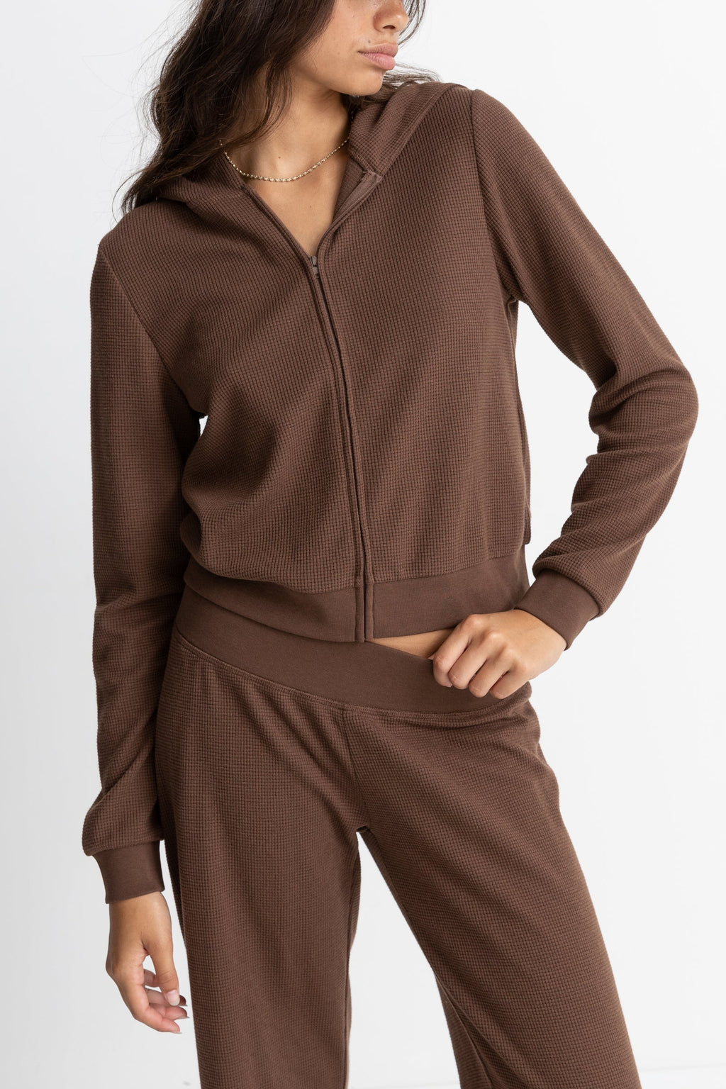 Rhythm - Sweat Light Layers Zip Up - Chocolate - Femme