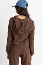 Rhythm - Sweat Light Layers Zip Up - Chocolate - Femme