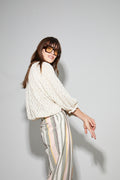 Blusa Giulia De Flores De Encaje Natural Made In Italy