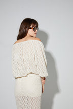 Blusa Giulia De Flores De Encaje Natural Made In Italy