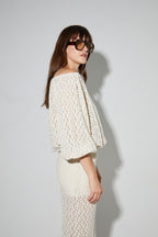 Blusa Giulia De Flores De Encaje Natural Made In Italy