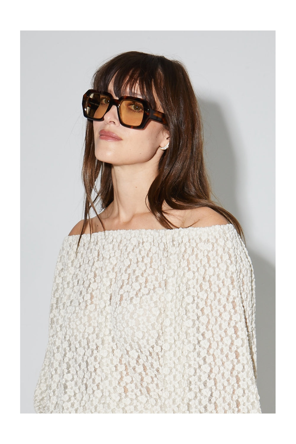 Blusa Giulia De Flores De Encaje Natural Made In Italy
