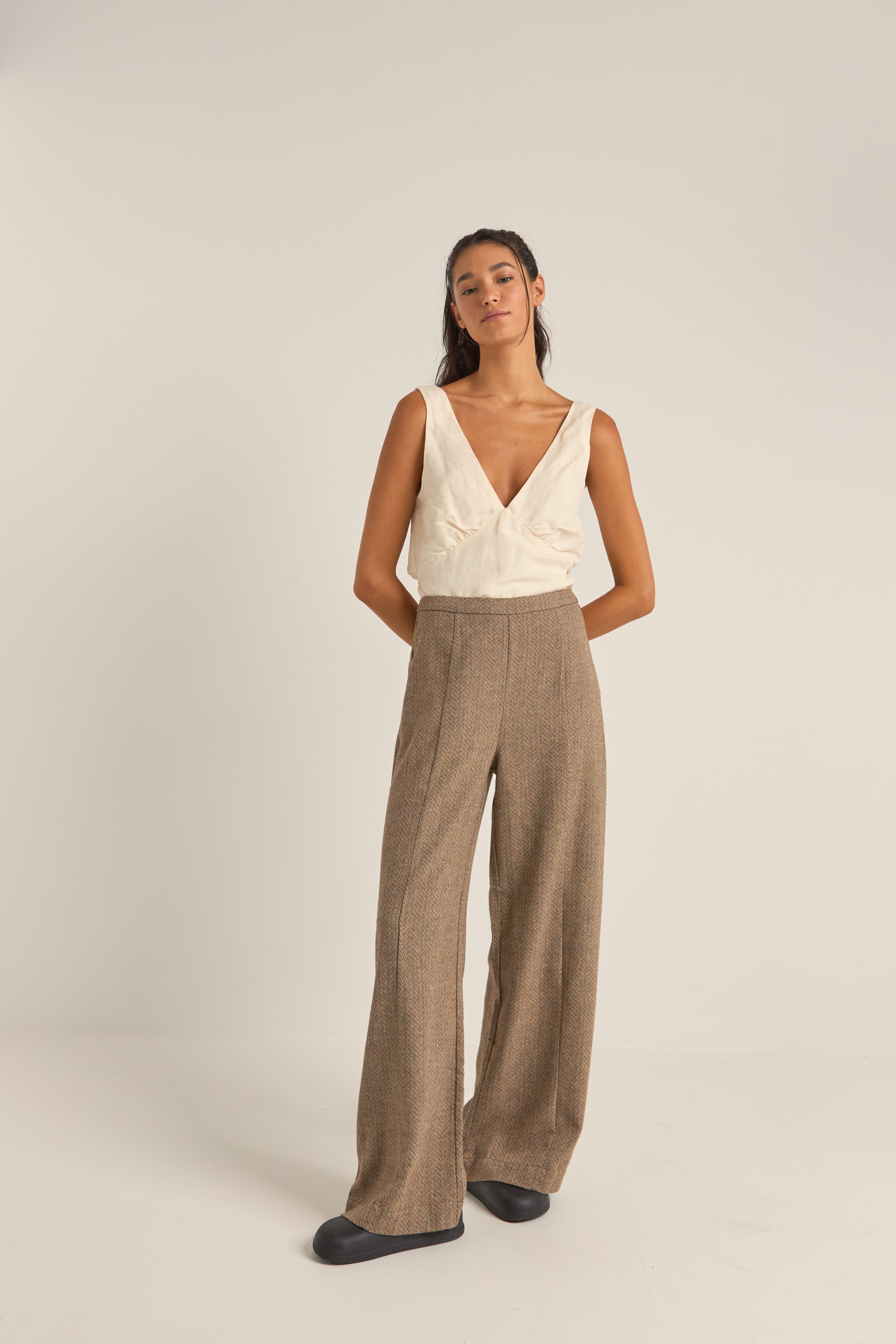 Pantalón Whitehaven Wide Leg - Cream - Mujer