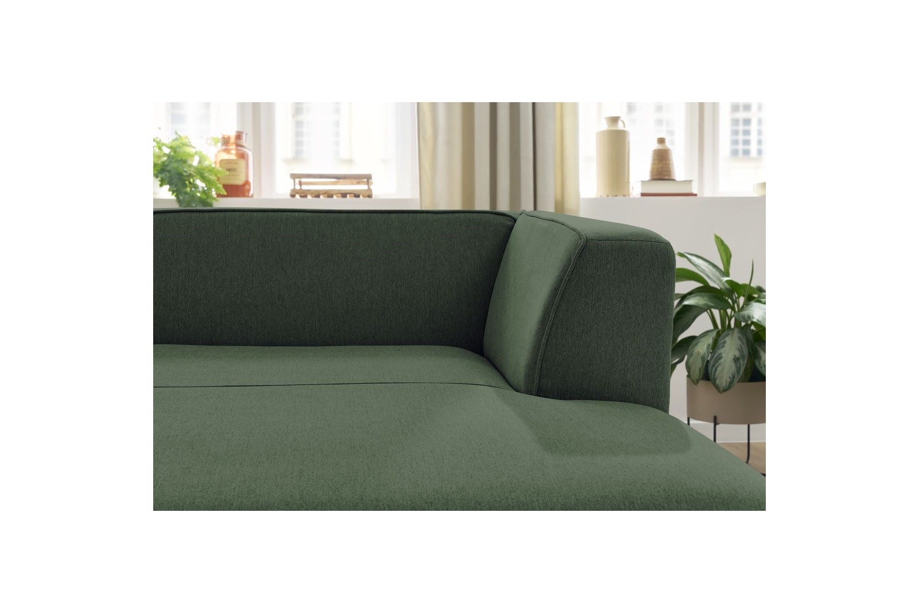 Méridienne Pour Canapé Modulable Megeve - Tissu Chiné - Angle Droit